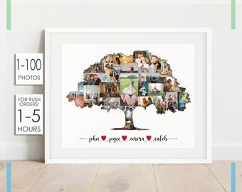 Personalized Family Tree Collage, Family Tree Photo Collage, Tree Family Gift, Family Photo Gift, Family Keepsake, Custom Family Tree Gift