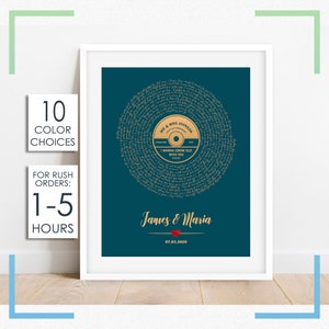 Custom Anniversary Gifts for Boyfriend, 1 Year Anniversary Gift for Husband, One Year Anniversary Gifts For Girlfriend, Song Lyrics Wall Art