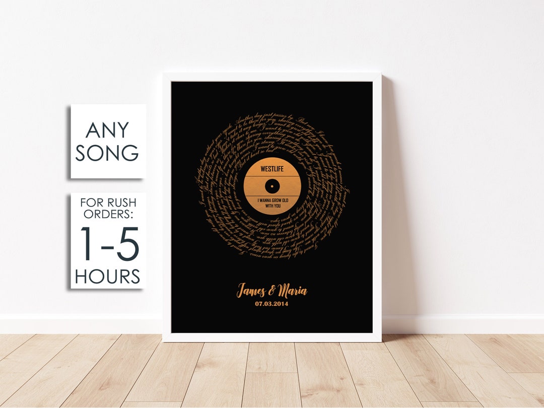 Custom Copper Bronze Record Vinyl Record Song Lyrics Etsy
