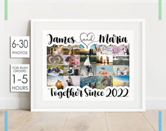 One Year Anniversary Gifts for Boyfriend, Personalized Gifts for Husband, Dating Anniversary Photo Collage Gift, Gift for Girlfriend