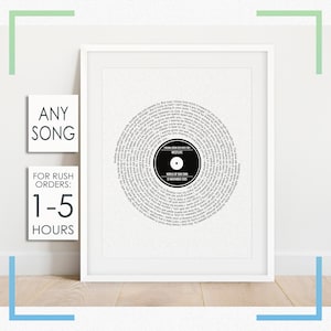 Letras de canciones personalizadas, regalo para novio o esposo, regalos de aniversario