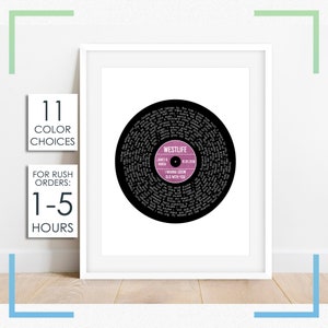 Wedding Song Lyrics Wall Art, 1 Year Anniversary Gift for Him, First Dance Song Lyrics Print, Song Lyrics Wall Art, Husband From Wife