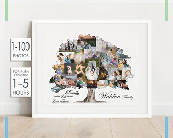 Collage de fotos familiares personalizado, impresiones de fotos familiares, collage de fotos familiares, regalo de fotos familiares personalizado, regalos para ella, regalos para él