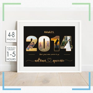 9 Year Anniversary Collage | Anniversary Gift for Husband | Custom 9th Year Anniversary Gift | Personalize Number Photo Collage Gift
