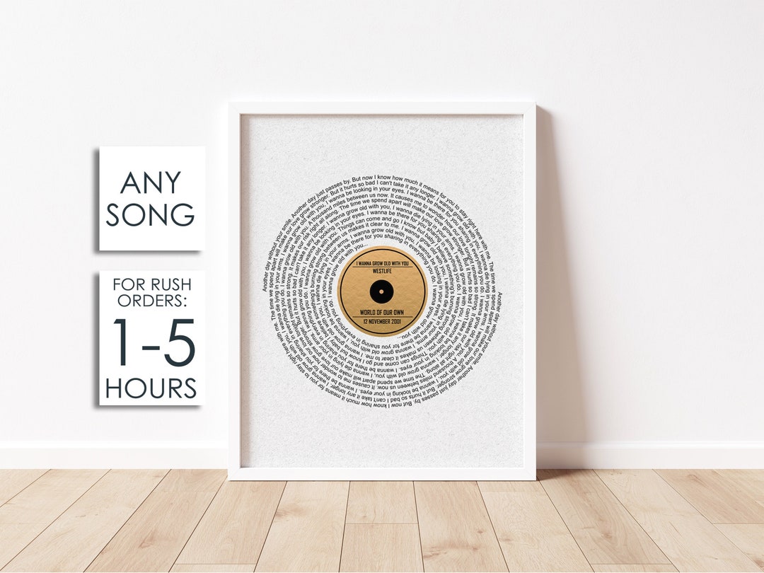 Personalized Song Lyric Wall Hanging Music Lover Gift Etsy