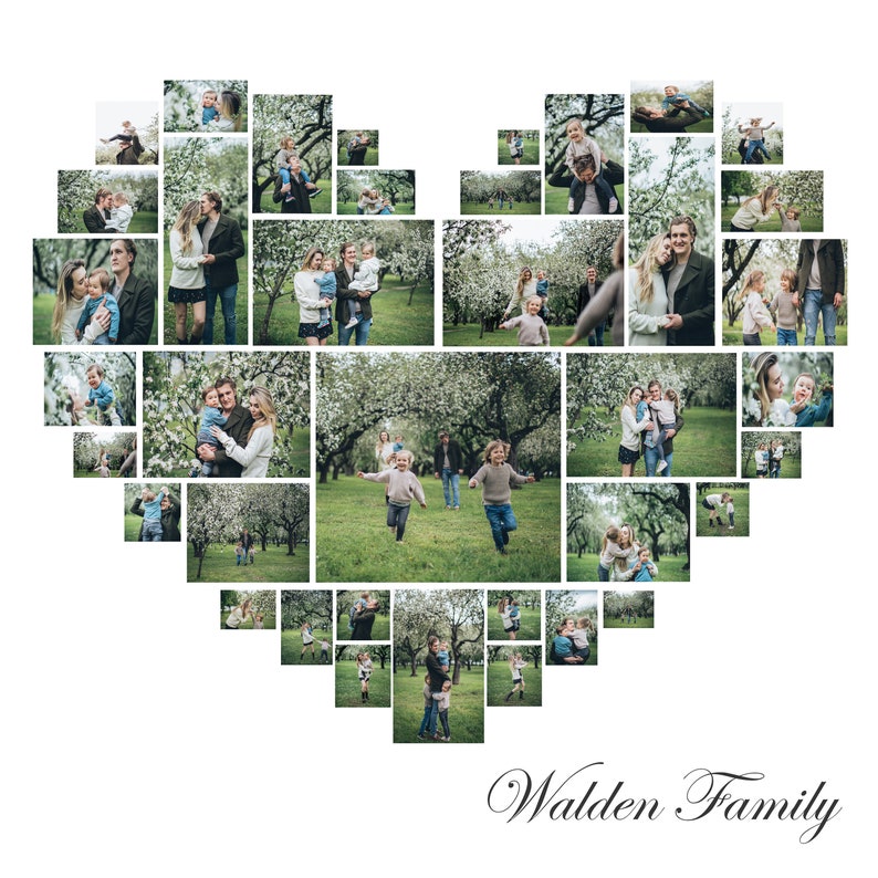 Picture Collage Gift Custom Heart Collage for Family Housewarming Gift for Family Personalized Family Gift Family Home Sign Wall D\u00e9cor