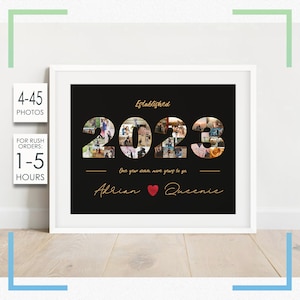 Regalo de primer aniversario para esposo o esposa, decoración imprimible para fiesta de aniversario, regalo para pareja, póster de 2023, primer aniversario