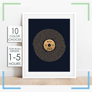 2 Year Anniversary Gift for Him, Personalize Second Anniversary Gift for Husband, 2nd Anniversary Gift for Boyfriend, Custom Song Lyrics
