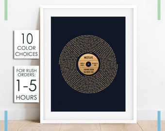 2 Year Anniversary Gift for Him, Personalize Second Anniversary Gift for Husband, 2nd Anniversary Gift for Boyfriend, Custom Song Lyrics