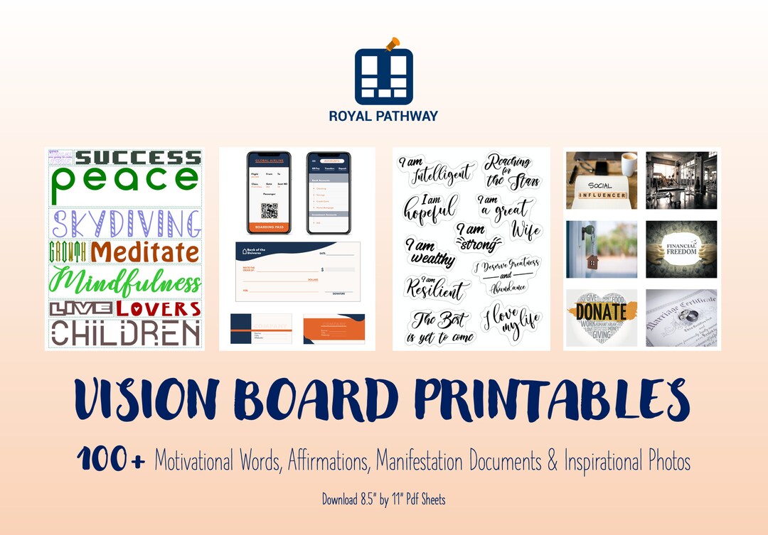Printable Vision Board Stickers, Bullet Journal Labels, Dream Board ...