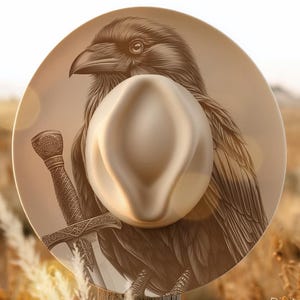 Raven & Sword Hat Burning Design, Laser Engraving Hat File, Wide Brim PNG, Burned Hat Templates, Hat Engraving Template