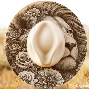 Lion avec un chapeau de roses, motif de chapeau à large bord, modèles de chapeau brûlé, modèle de gravure de chapeau, fichier de chapeau de gravure laser