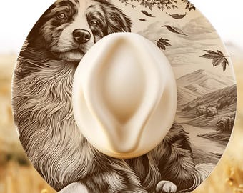Hat Burning Design Australian Shepherd Dog, Wide Brim Hat Pattern, Wide Brim PNG, Burned Hat Templates, Hat Brim Template