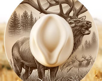Bugling Elk, Hat Burning Design, Laser Engraving Hat File, Wide Brim PNG, Burned Hat Templates, Hat Brim Template, Hat Engraving Template