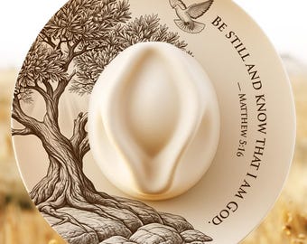 Olive Tree & Dove Hat Burning Design, Bible verse Wide Brim Hat Pattern, Laser Engraving Hat File, Burned Hat Templates, Wide Brim PNG