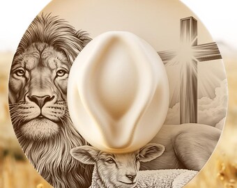 Lion Lamb Cross Engraving PNG, Wide Brim Hat Laser Engraving Design, Christian Digital Download, Bible Hat Laser Engraving File