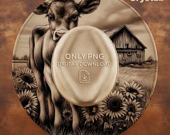 Cow Hat Burning Design, Wide Brim Hat Pattern, Laser Engraving Hat File, Burned Hat Templates PNG + PDF