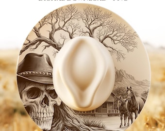 Skull Hat Burning Design, Wide Brim Hat Template, Burned Hat Templates, Laser Engraving Hat File PNG