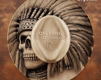 Native Skull Wide Brim Hat Template, Laser Engraving Hat File, Burned Hat Templates, Hat Brim Template (PNG + PDF)