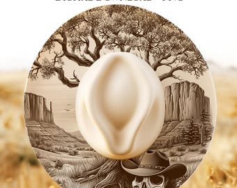 Skull Desert Landscape Hat Burning Design, Wide Brim Hat Template, Burned Hat Templates, Laser Engraving Hat File PNG