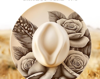 Rose Hat Burning Design, Wide Brim Hat Template, Burned Hat Templates, Laser Engraving Hat File PNG