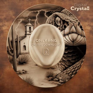 Rattlesnake and Desert Church Hat Burning Design Wide Brim Hat Template Burned Hat PNG Pyrography Design