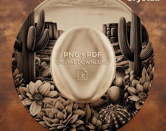 Cactus Desert Hat Burning Design Burned Hat PNG Pyrography Hat Design Commercial Use