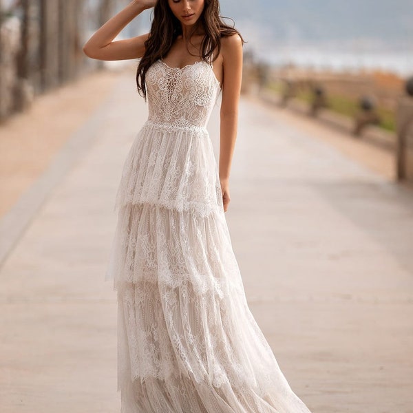 Wedding Dress Spaghetti Strap - Etsy