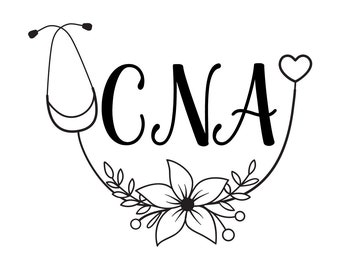 CNA Stethoscope with Flowers SVG