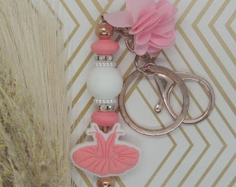 Ballerina Tutu Beaded Keychain