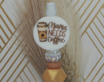Mama Needs Coffee Beaded Ink Pen