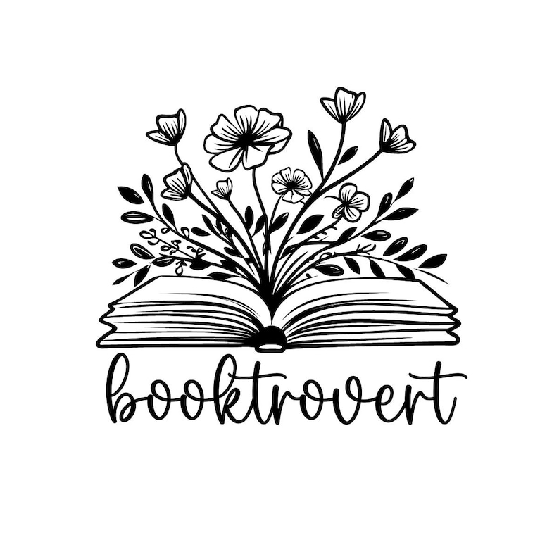 Booktrovert SVG - Etsy