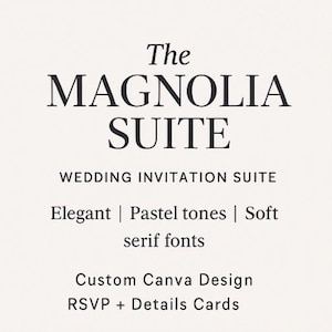 La suite de faire-part de mariage Magnolia | Conception de toile personnalisée | Réponse sur le thème du jardin élégant + Cartes détaillées