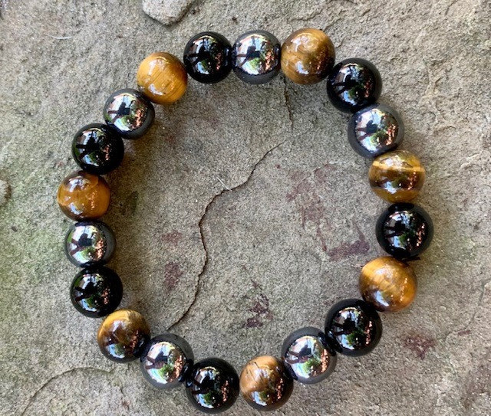 Triple Protection Bracelet for Men 10mm Grounding Bracelet Etsy