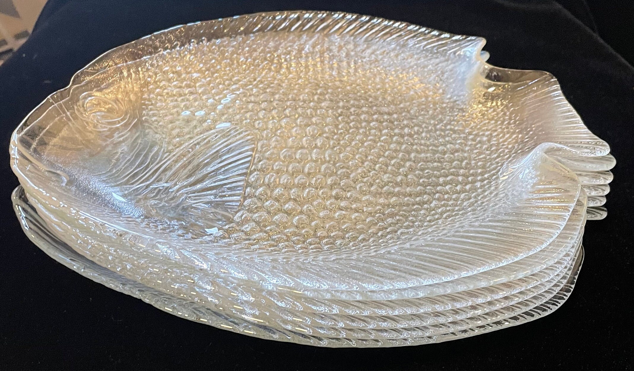 Dining & Serving Vintage Set of 4 Fish Shaped Dinner Plates Arcoroc