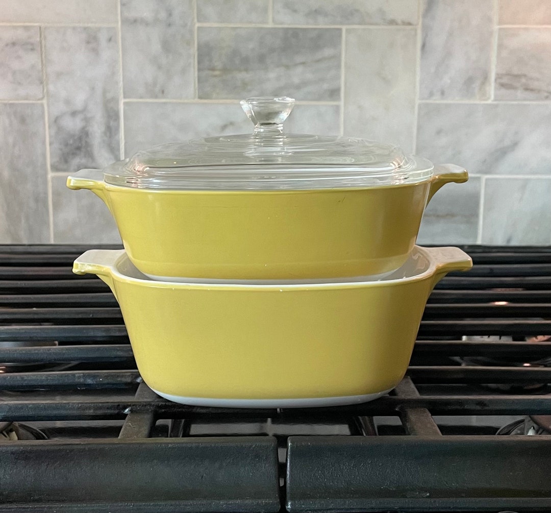 3 Piece Gift Set Vintage Corning Ware Harvest Yellow Casserole Baking ...