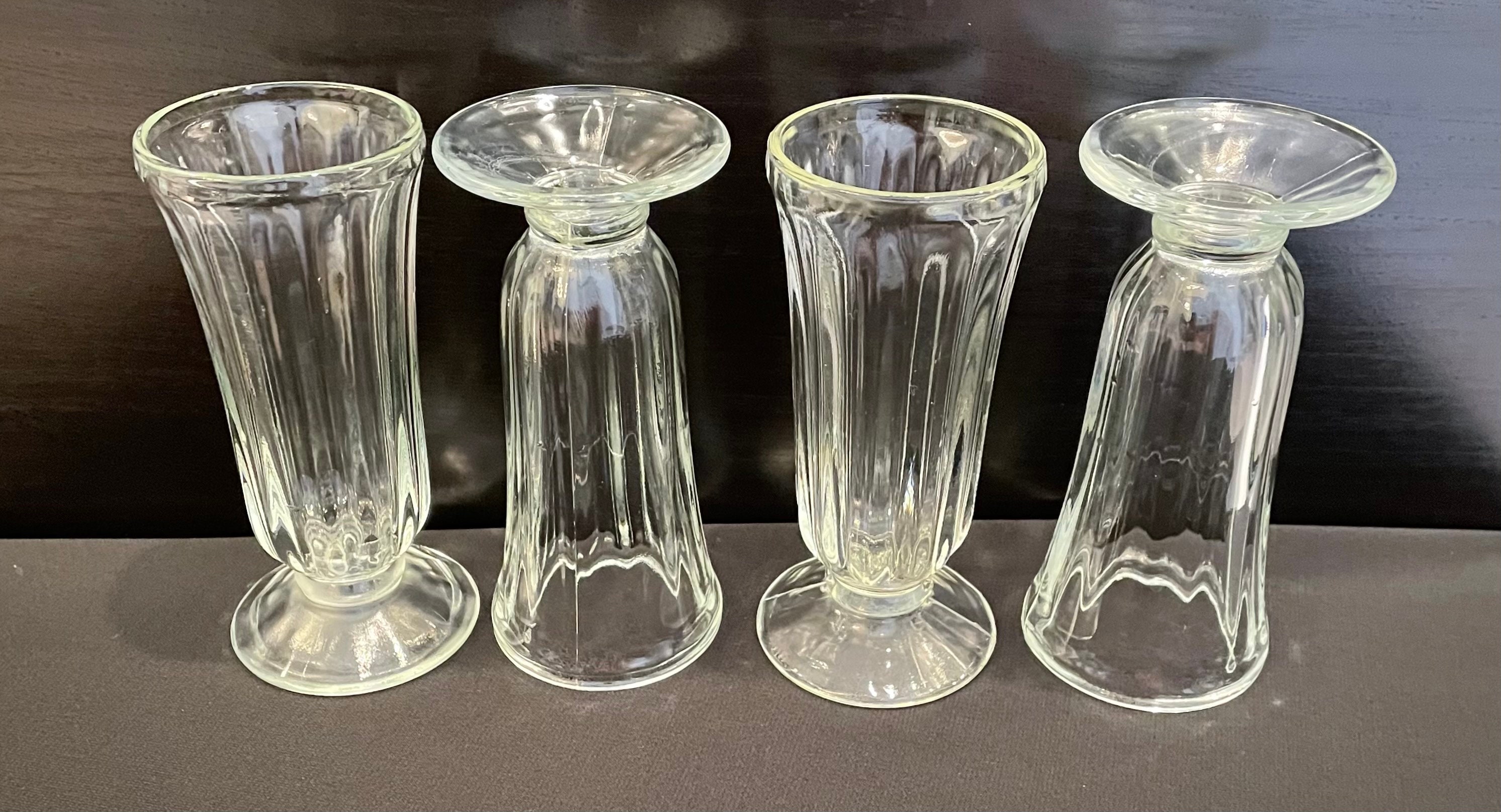 Sets of 4 Vintage Soda Fountain Glasses 8 oz Milkshake Ice Etsy