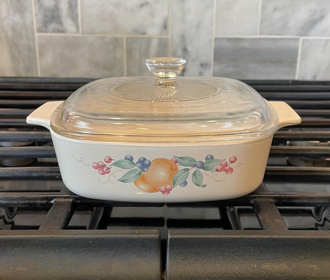 1 Qt Vintage Corning Wareabundance Casserole Baking Dish and Pyrex Lid ...