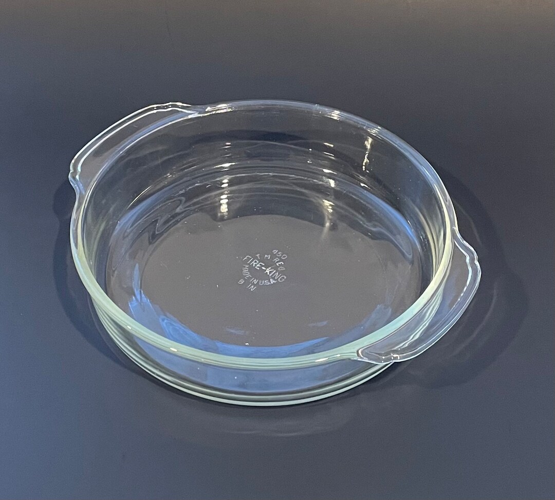 Vintage Fire King Cake Baking Dish With Handles 8 X 2 Round Cake Pan