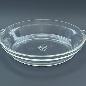 Vintage Fire King Glass Pie Plate: 9&quot; Baking Dish with Handles