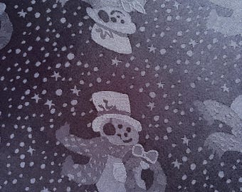 Vintage Purple Snowman Tablecloth 8.3' x 4.8' Rectangle Christmas Holiday Table Covering