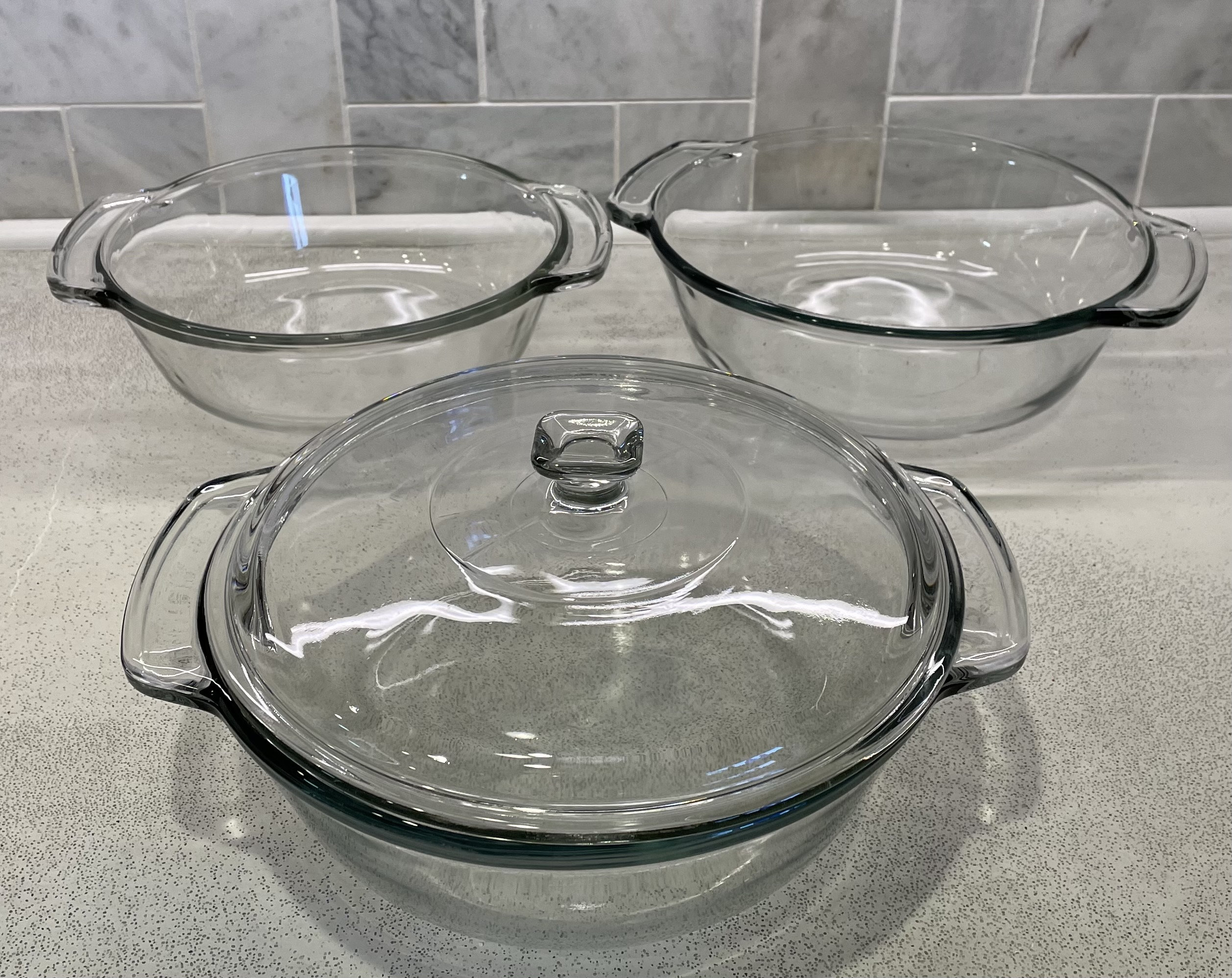 Vintage Anchor Hocking Clear Glass Casserole Dish 1.5 and 2 Etsy