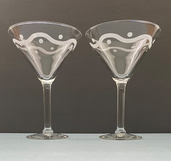 Set of 4 Mikasa Cheers Martini Glasses Wine and Cocktail Glasses Vintage  Barware Vintage Crystal 