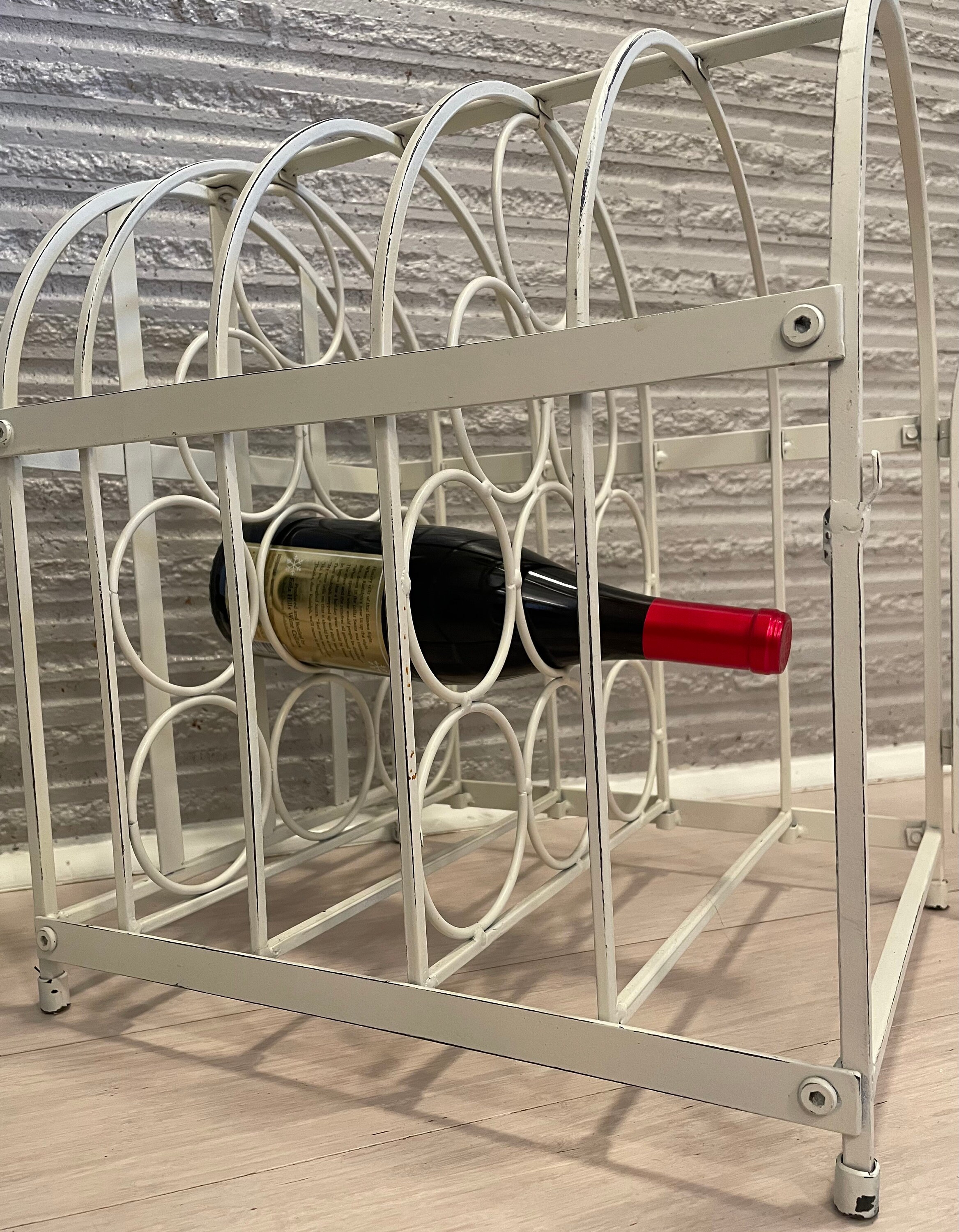 Giant Vintage Wine Rack a White 1990's Metal Counter Top Etsy