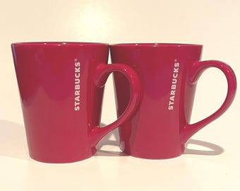 STARBUCKS Set of 2 AIDA Red Double Wall Mugs 8 Oz. - Preowned - Etsy