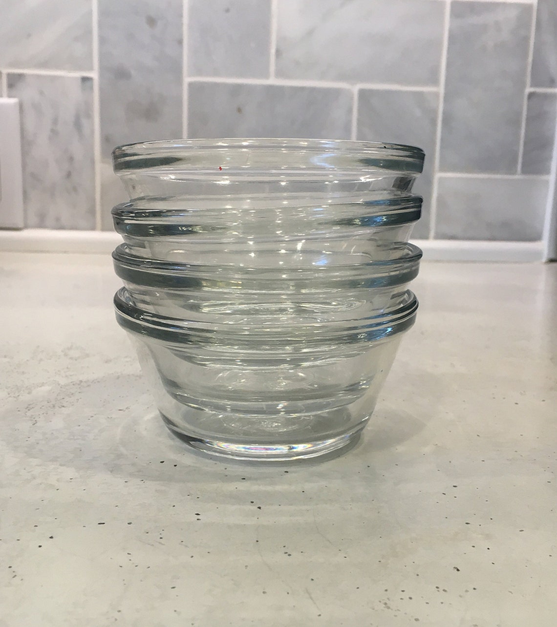 Set of 4 Vintage Anchor Hocking Clear Glass Ramekin Custard Etsy
