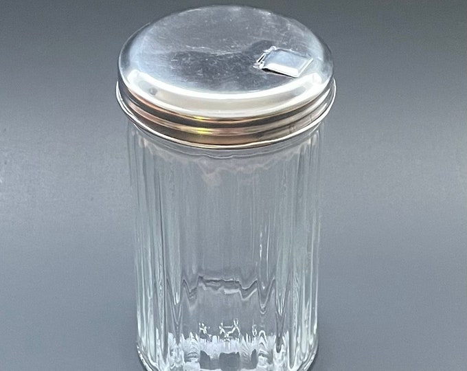 Vintage Sugar Shaker by Anchor Hocking With Metal Top Cute Retro Clear