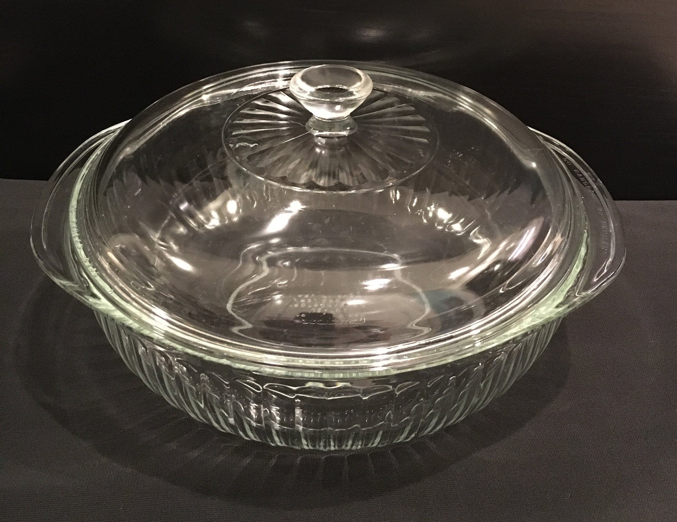 Pyrex Clear Glass Dutch Oven Baking Dish 3Qt # 703