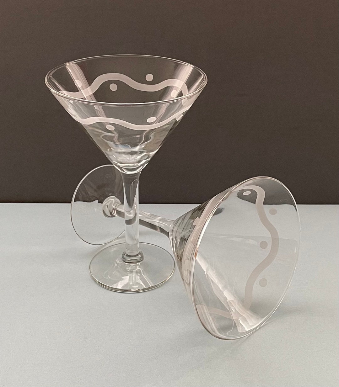 Set of 2 Mikasa Cheers Martini Glasses 8 Ounce Vintage Etsy