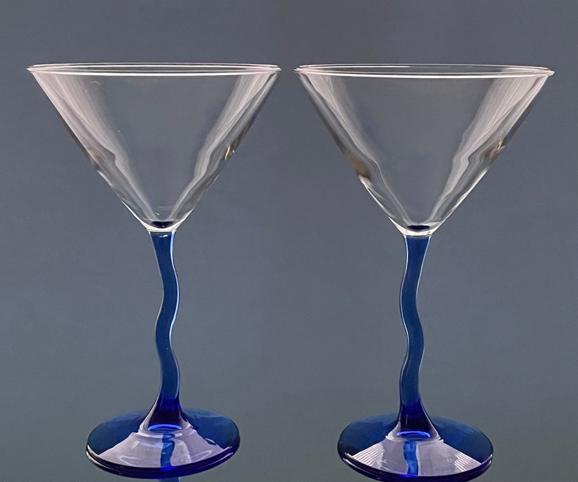 Lot De 4 Verres à Cocktail / Martini Tige Ondulée GA-A12 - Très Bon état
